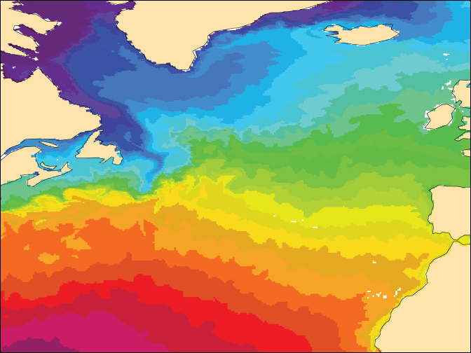 Sea-surface temperature chart IFS Cycle 43r1