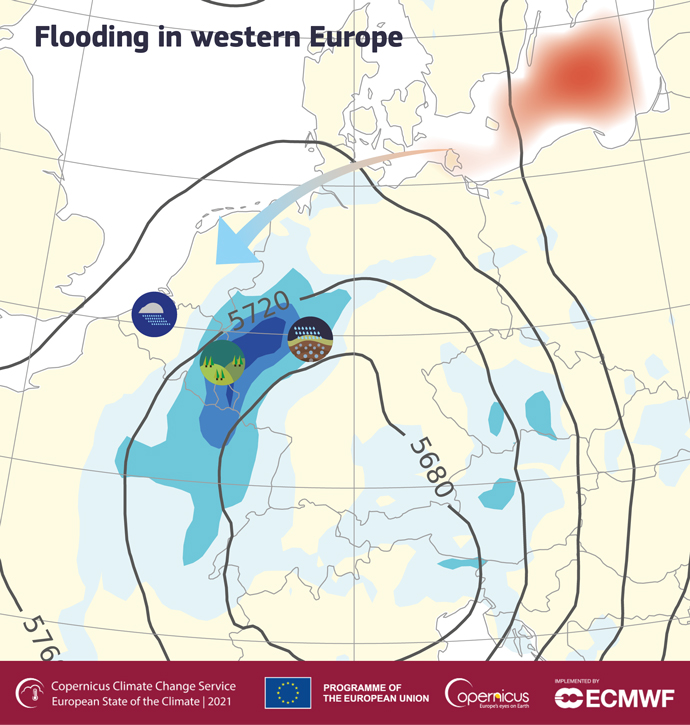 C3S ESOTC 2021 summary: flooding in western Europe