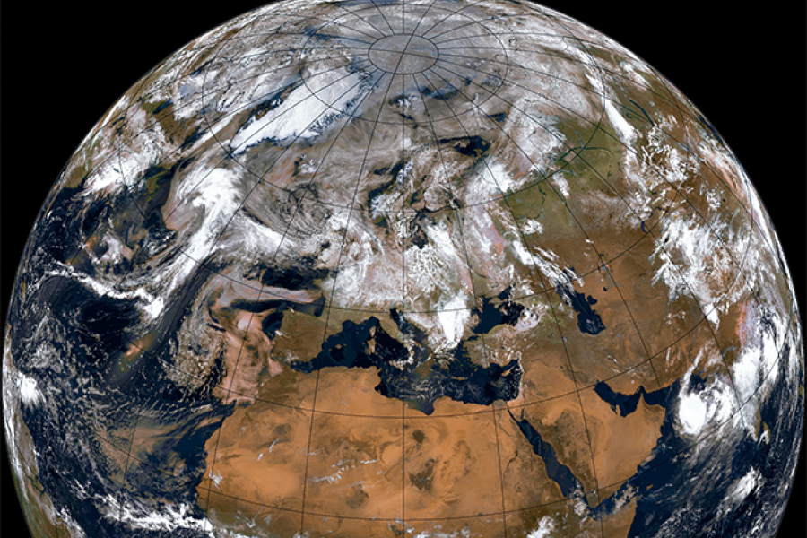 Composite image of Earth as seen by Metop-B satellite